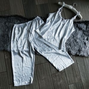 Oscar de la Renta white satin sleep set